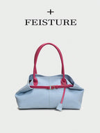 FEISTURE 1pc Spring & Summer Fashion Patchwork Denim Hand Bag shein