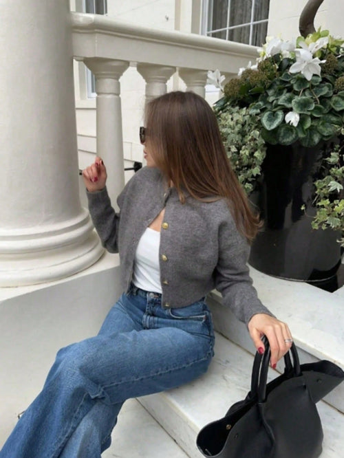Elegant Heavyweight Knit Cardigan shein