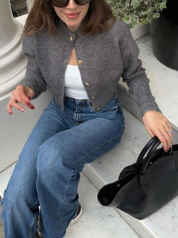 Elegant Heavyweight Knit Cardigan