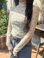 FRIFUL Women's Autumn Ruffle Collar Long Sleeve Polka Dot Blouse shein
