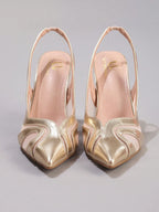 Women's Lace Patchwork High Heel Sandals shein