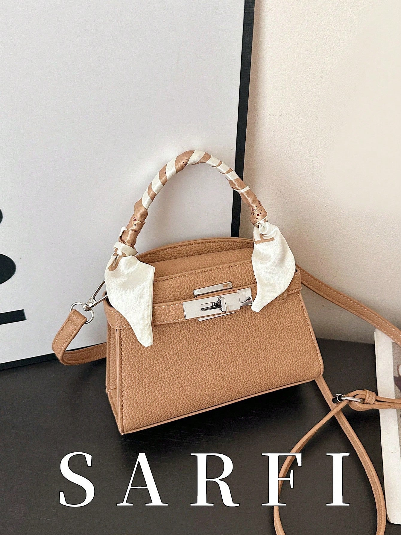 Fashionable High-End Litchi Grain Women's Handbag