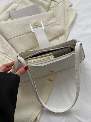 Fashionable Belt Buckle Tote Bag shein