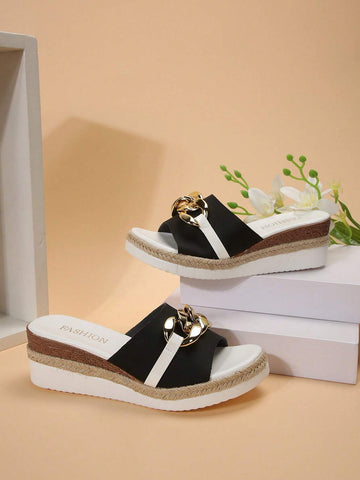 Fashionable Outdoor Wedge Slide Sandals shein