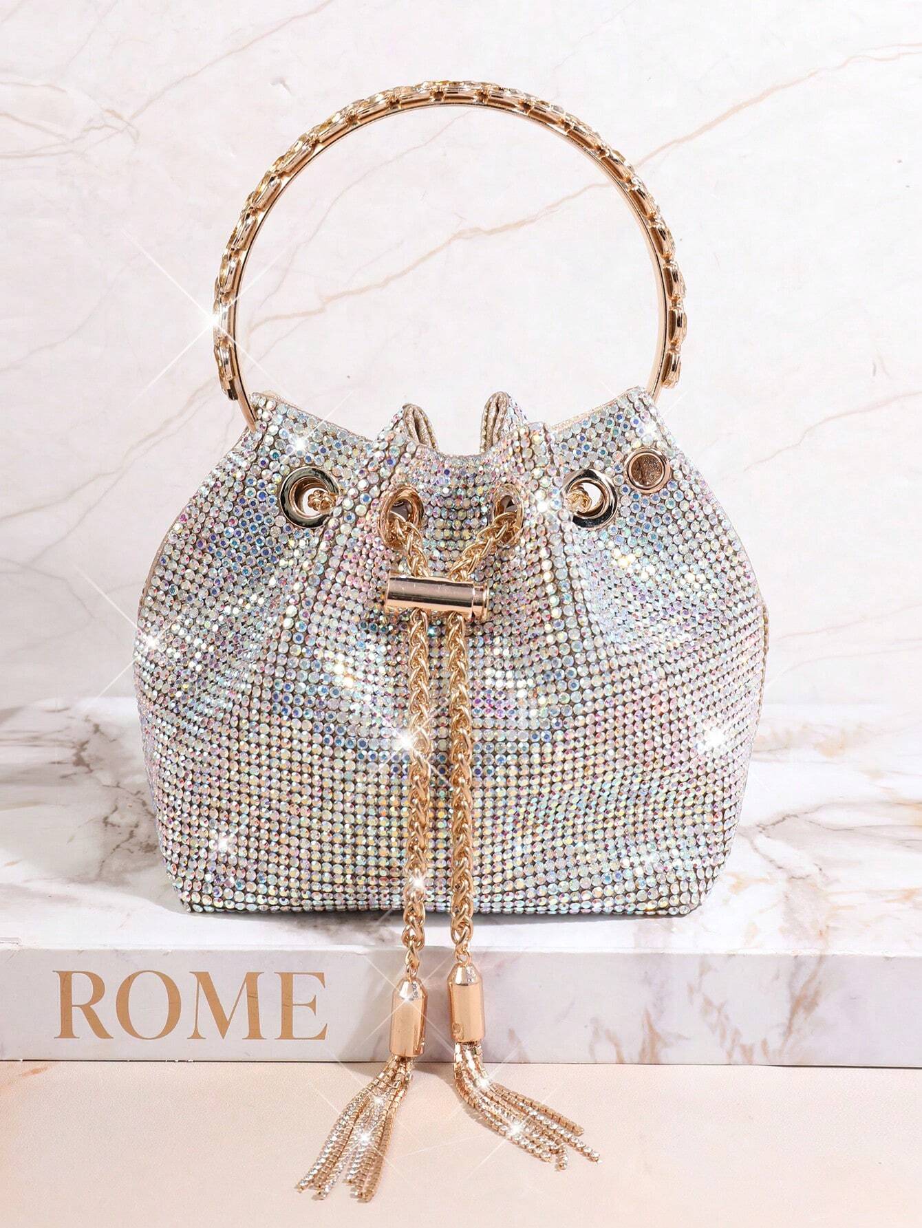 Fashionable Women'S All-Match Diamond Decorated Evening Bag shein