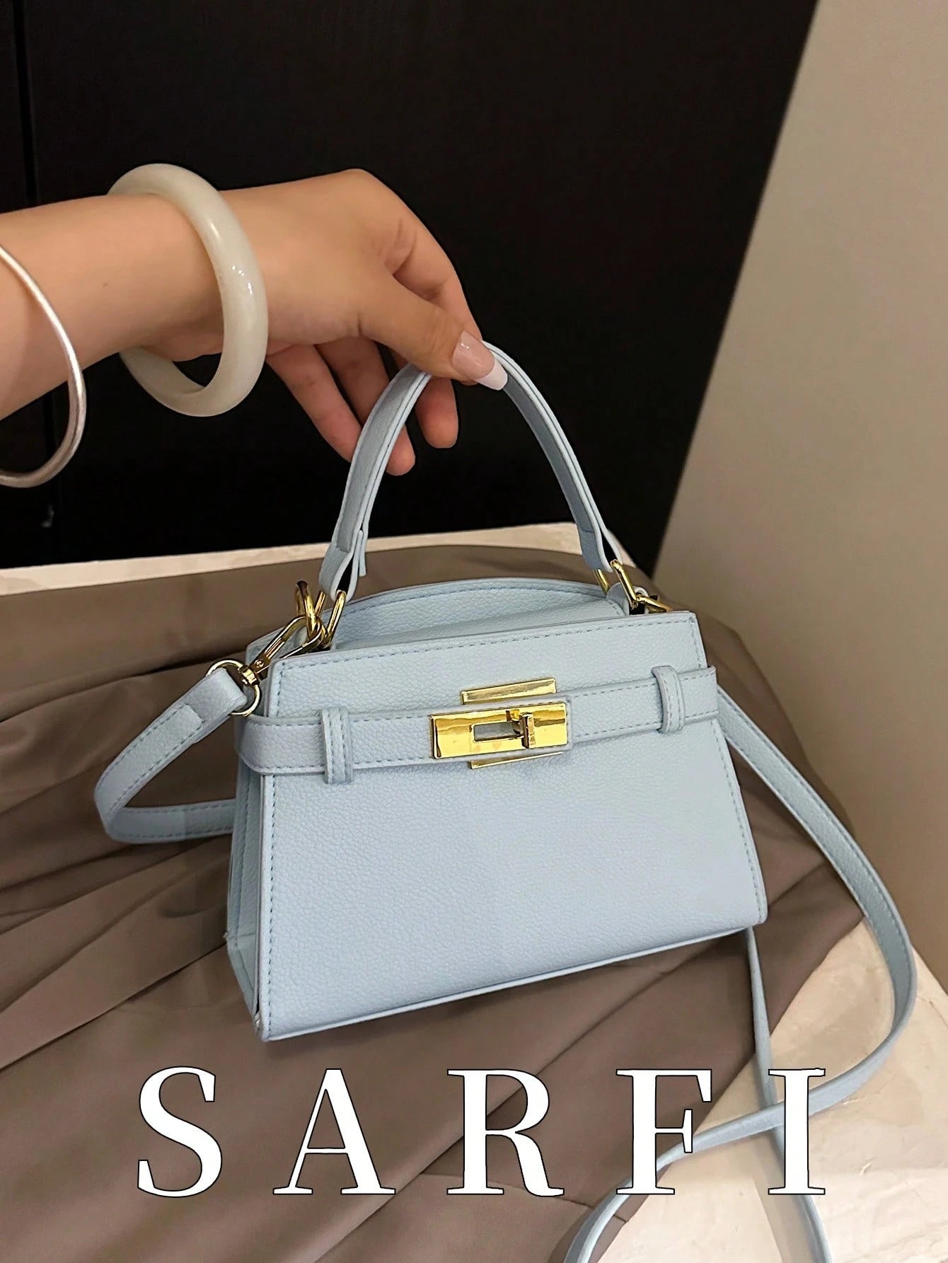 Fashionable High-End Litchi Grain Women's Handbag