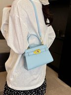 Fashionable High-End Litchi Grain Women's Handbag shein