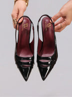 Women's Lace Patchwork High Heel Sandals shein