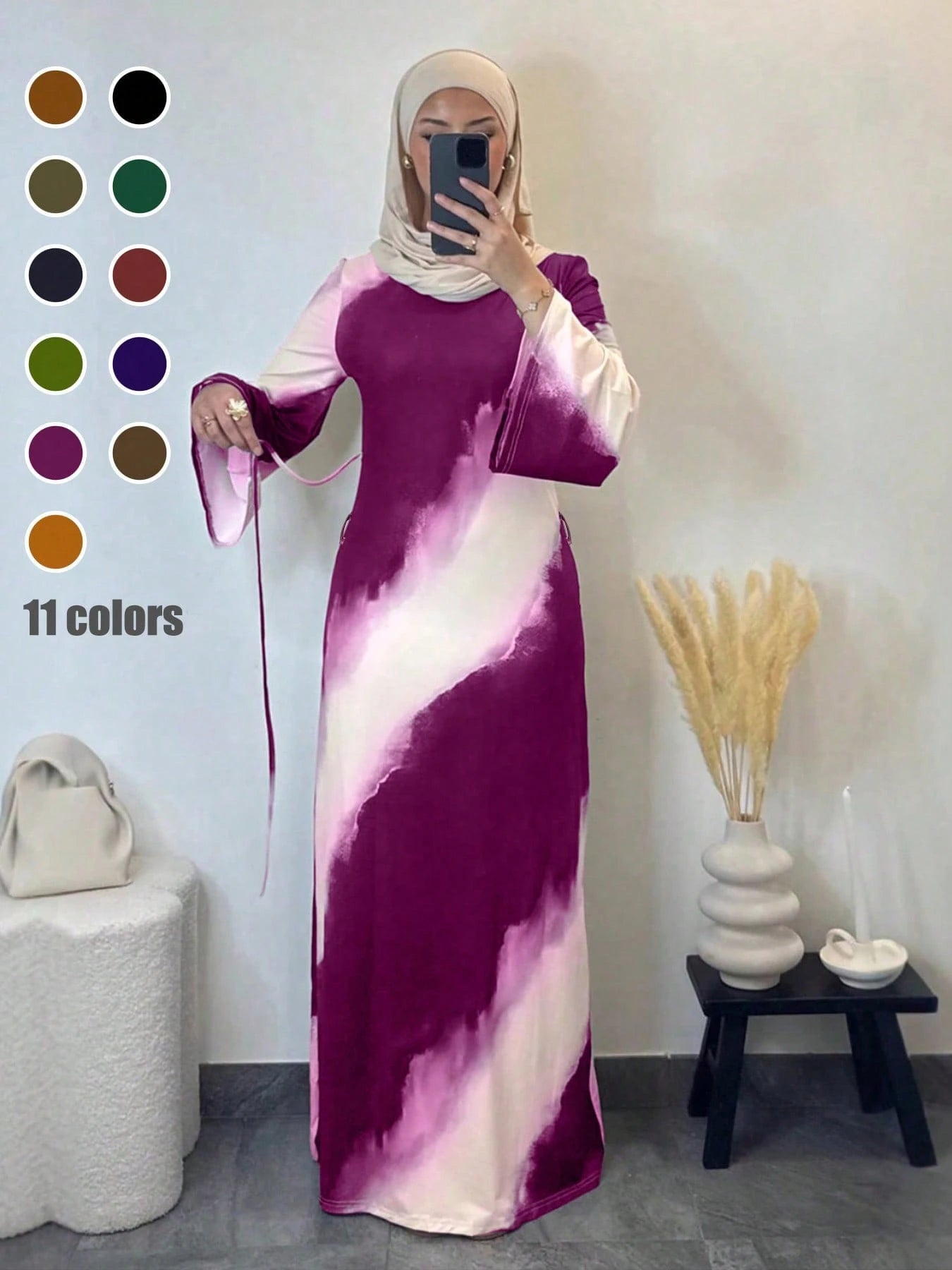 Elegant Arabic Style Mid-Length Dress shein
