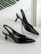 Women Point Toe Pyramid Heeled Pumps shein