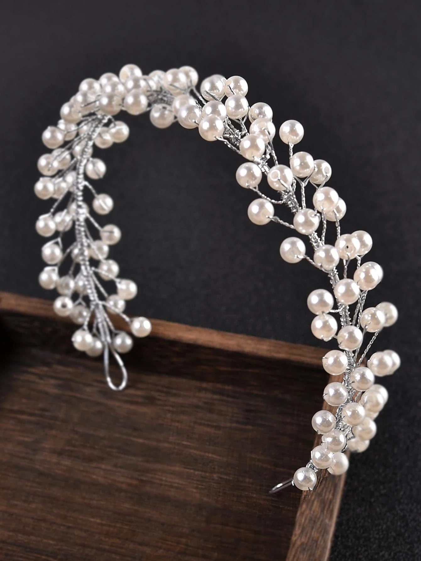 Faux Pearl Decor Bridal Headwear shein