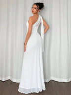 Elegant Off-Shoulder Hip Fishtail Dress shein