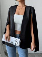 Women Elegant Solid Color Cape Coat