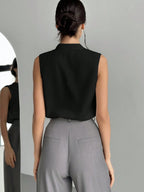 Women's Chic & Elegant Office Wear V-Neck Blouse shein