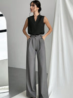 Women's Chic & Elegant Office Wear V-Neck Blouse shein
