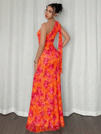 Elegant Off-Shoulder Hip Fishtail Dress shein