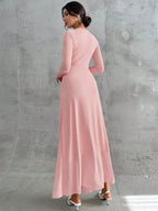 Women's Elegant Vintage Mesh Pleated A-Line Maxi Dress shein