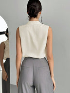 Women's Chic & Elegant Office Wear V-Neck Blouse shein
