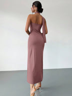 Asymmetrical Flare Sleeve Loose Dress shein