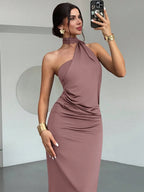 Asymmetrical Flare Sleeve Loose Dress shein