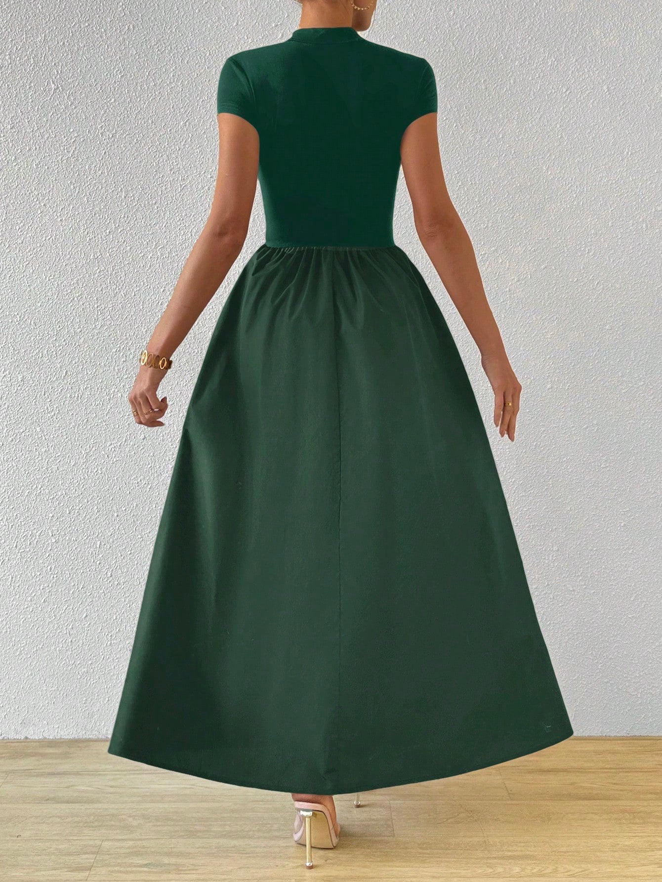 Firerie Women New Chinese-Style Short Sleeve Bodycon Dress shein