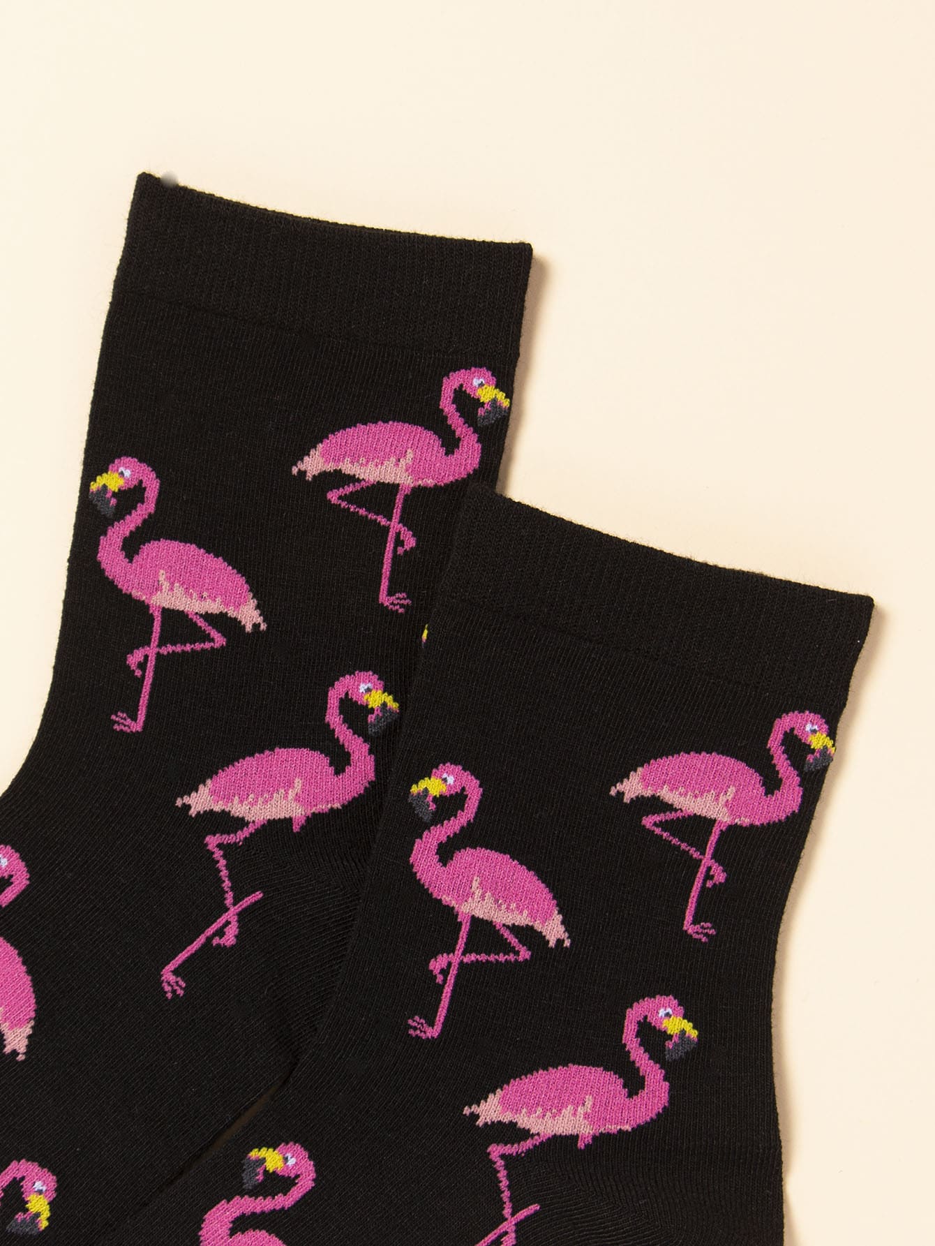Flamingo Print Crew Socks