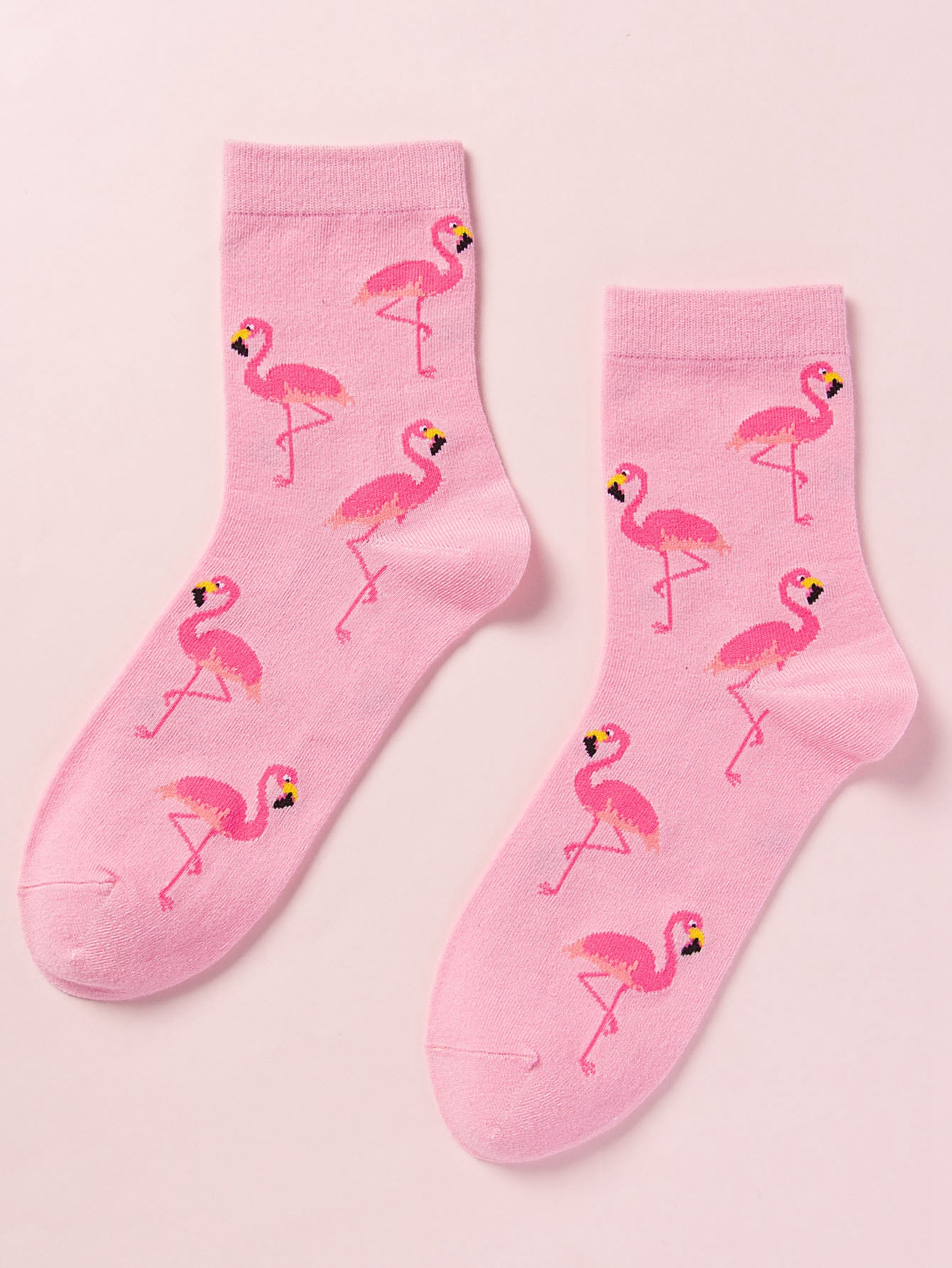Flamingo Print Crew Socks