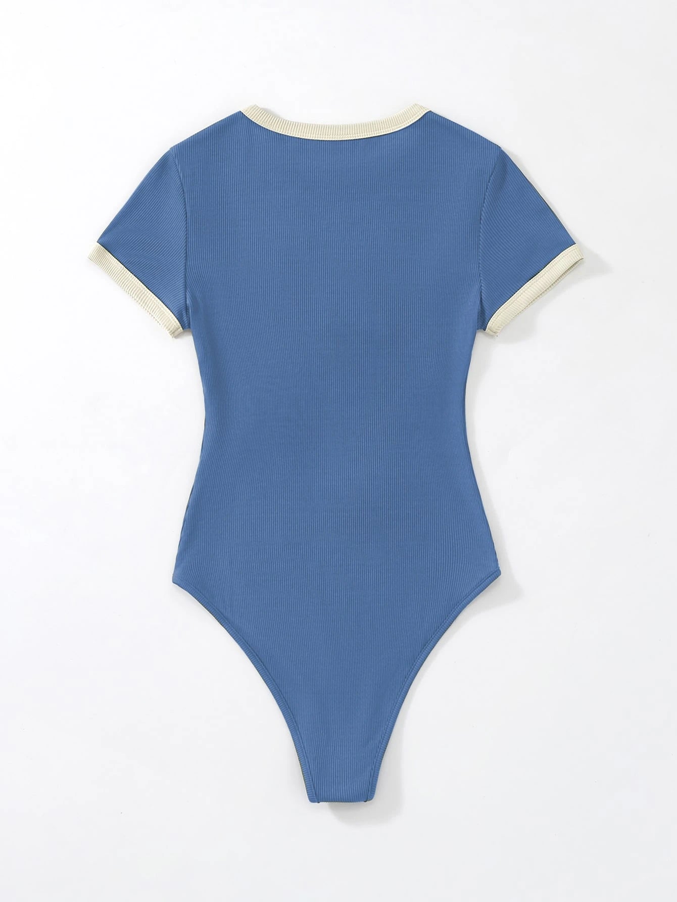 Flirla Slogan Graphic Contrast Trim Bodysuit shein