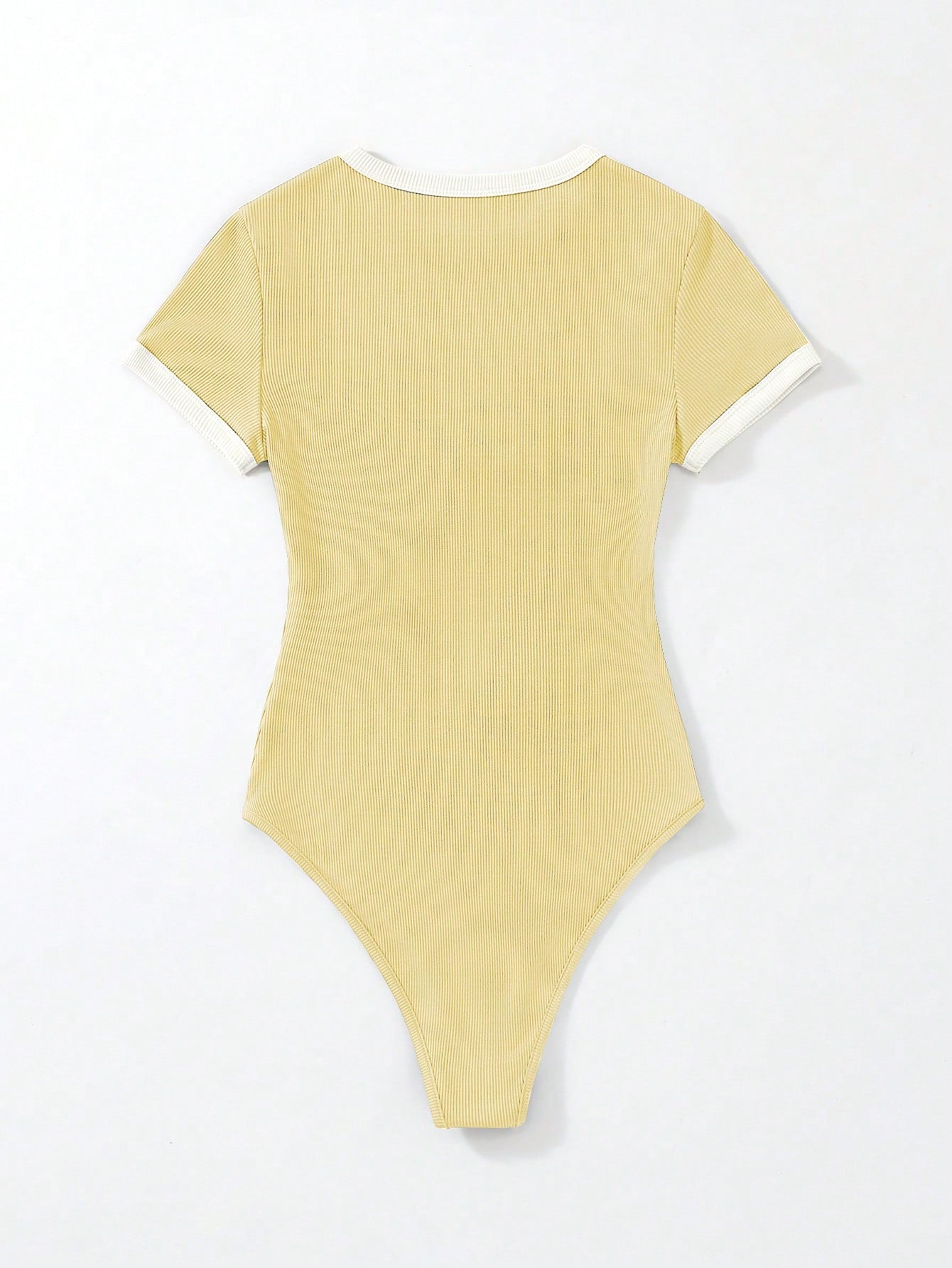 Flirla Slogan Graphic Contrast Trim Bodysuit shein