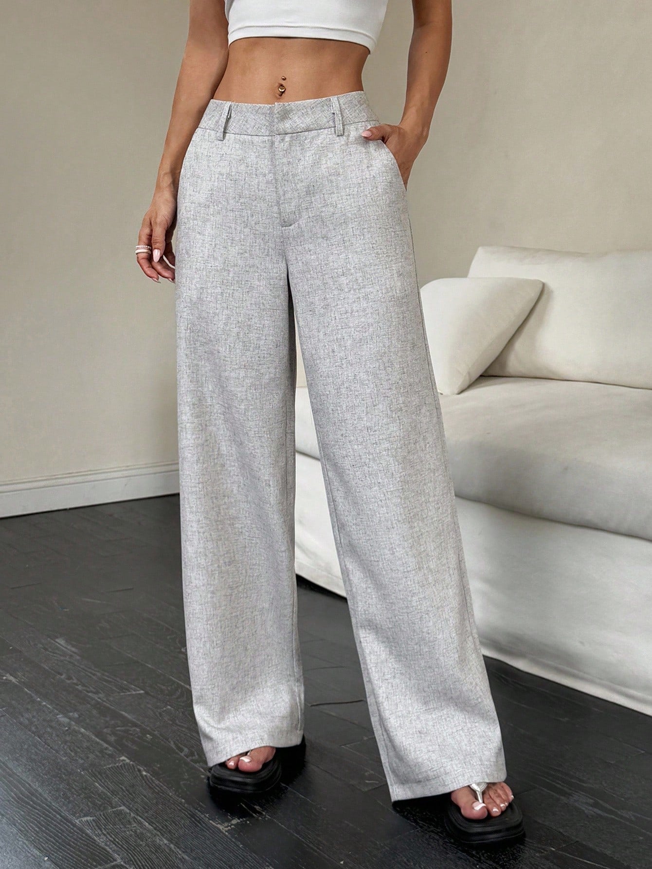 Women's Minimalist Elegant Commuter High-End Versatile Pants shein