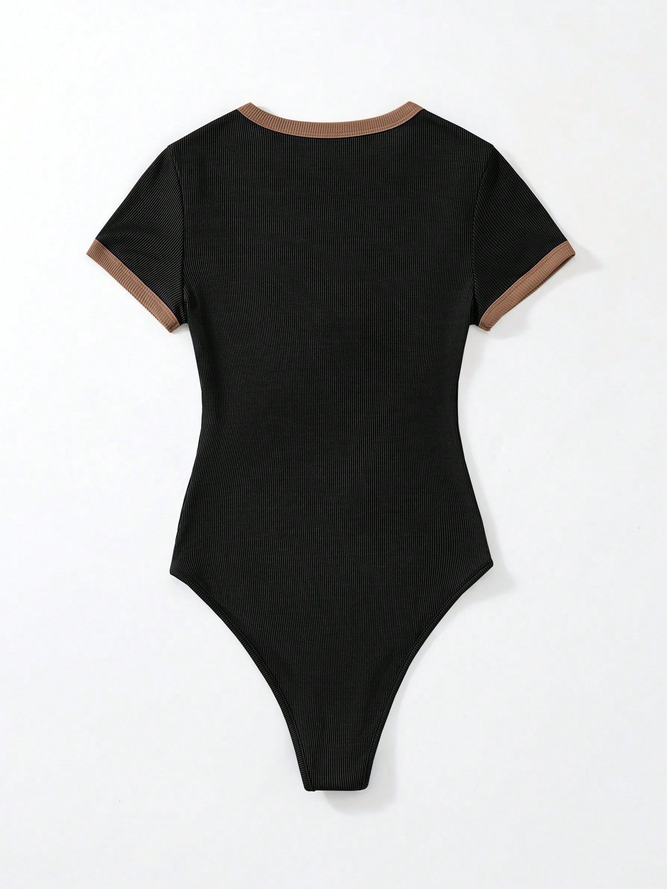 Flirla Slogan Graphic Contrast Trim Bodysuit