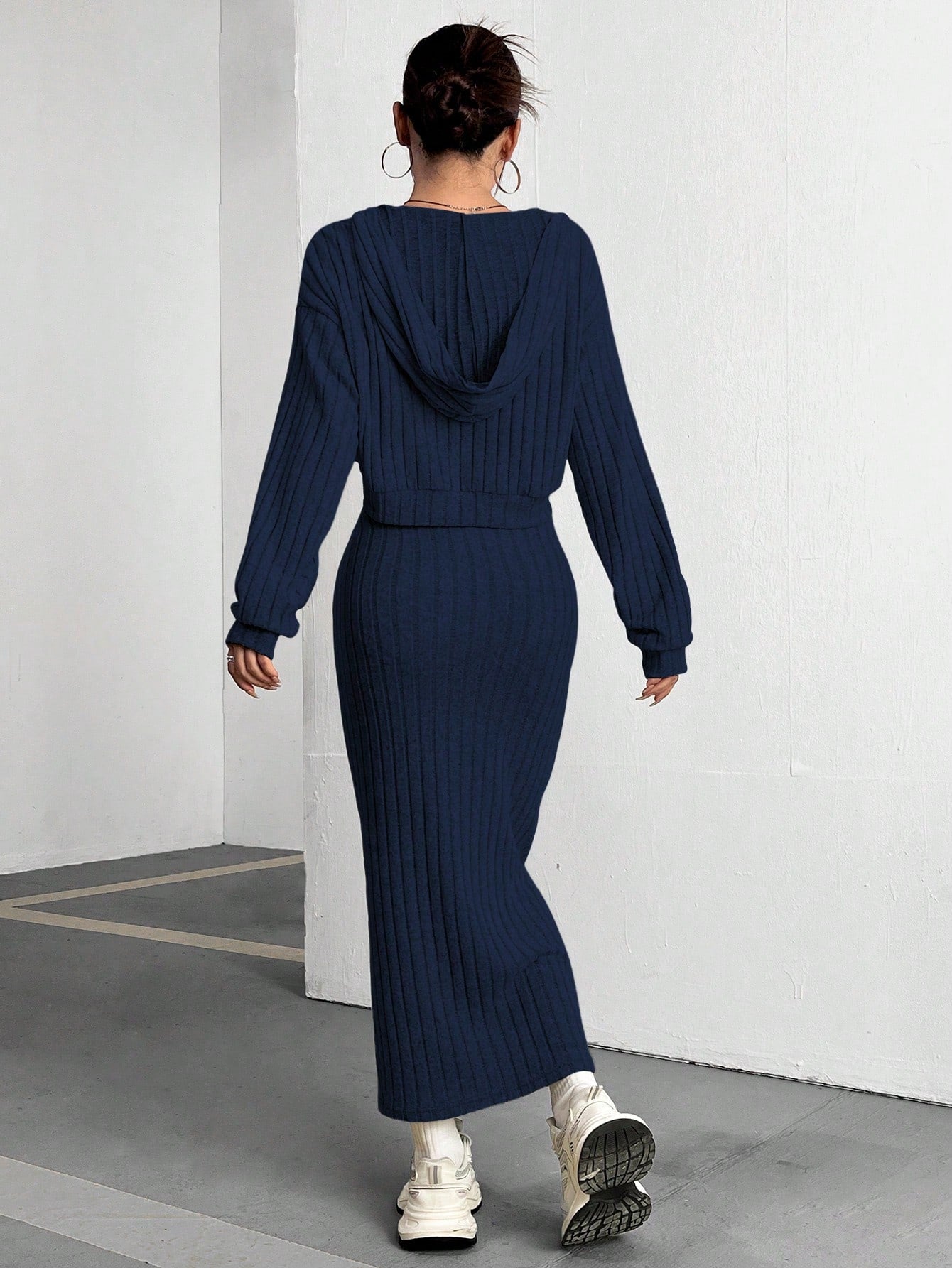 Unity Ladies' Ribbed Long Sleeve T-Shirt And Skirt Set