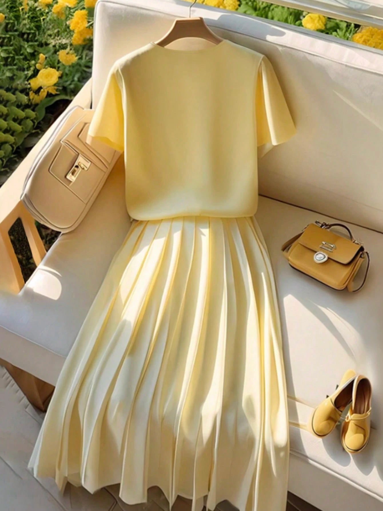 Women Elegant Cardigan Short Sleeve Outfit Set