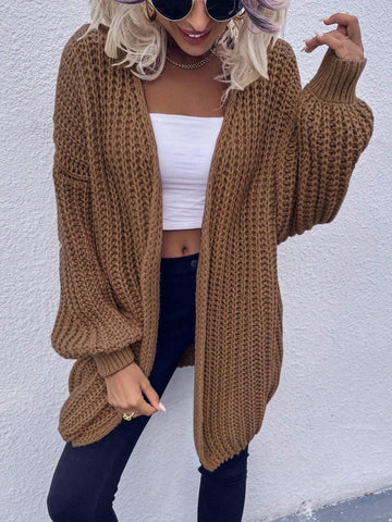 Frenchy Chunky Knit Drop Shoulder Cardigan shein