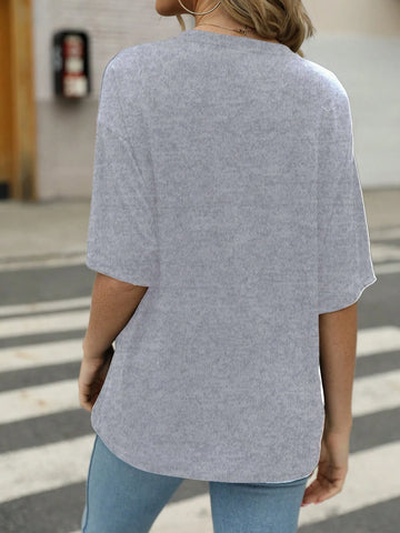 Fruit & Cherry Print Short Sleeve Round Neck Casual T-Shirt