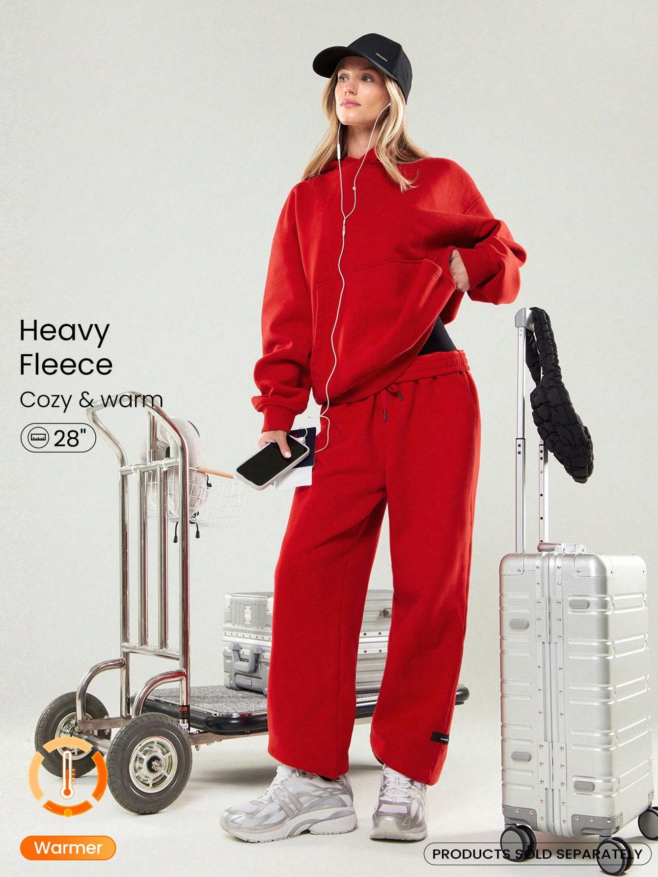 Heavyweight Fleece Oversized Fit Adjustable Drawstring Waist Basic Joggers