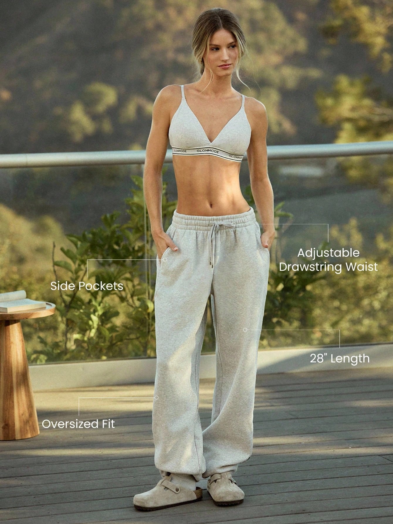 Heavyweight Fleece Oversized Fit Adjustable Drawstring Waist Basic Joggers