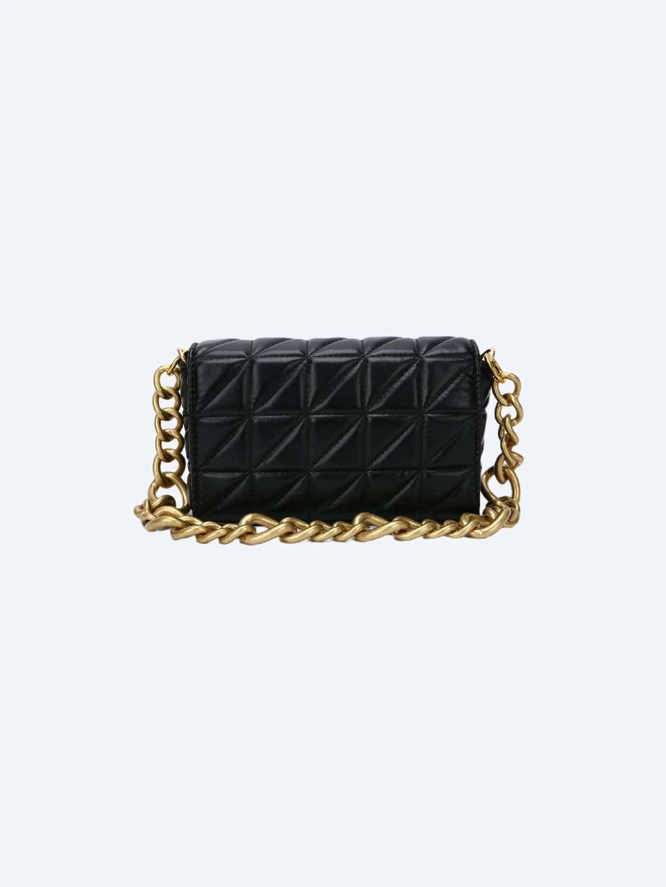 Geometric Quilted Chain Flap Square Bag shein