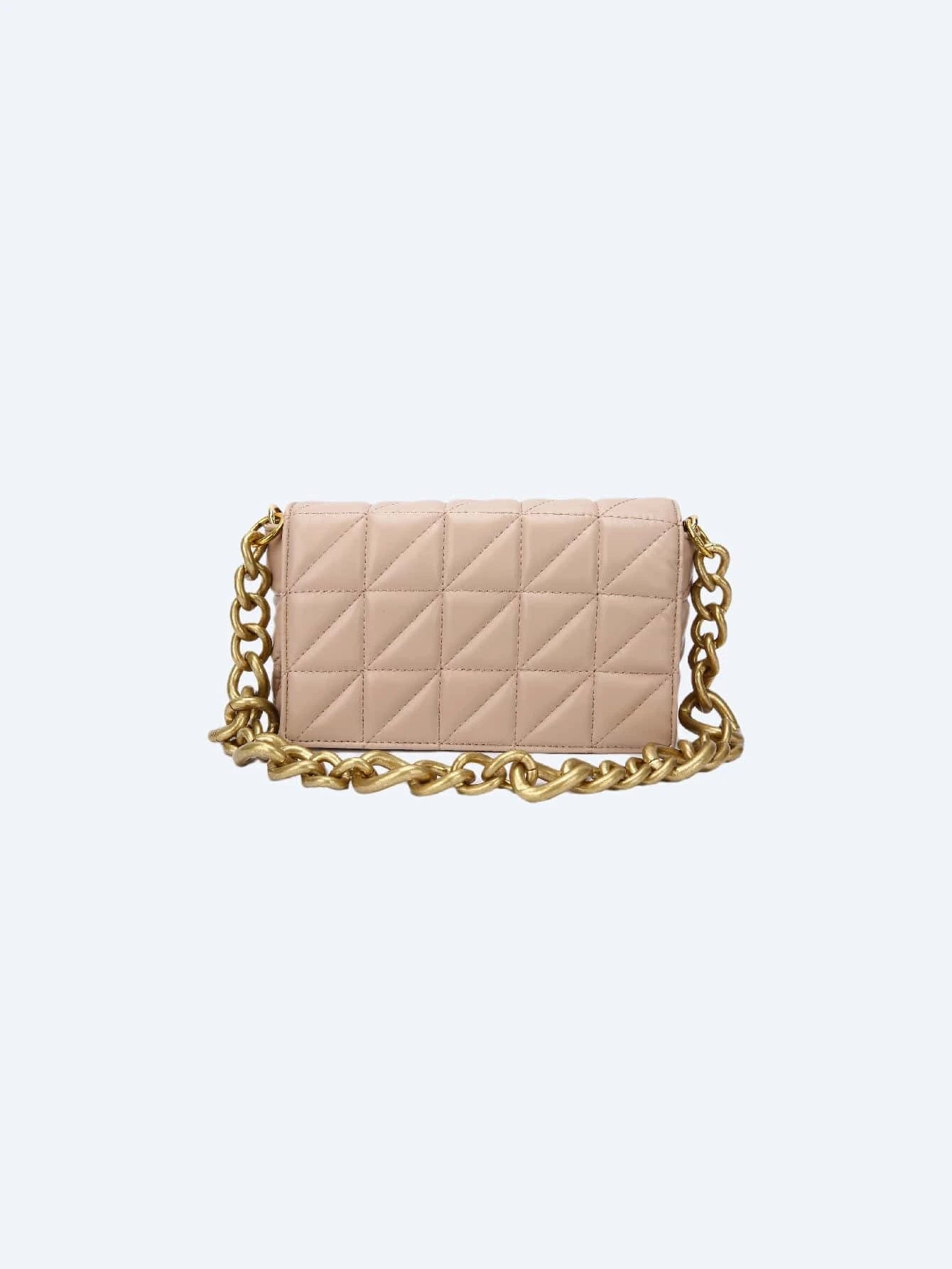 Geometric Quilted Chain Flap Square Bag shein