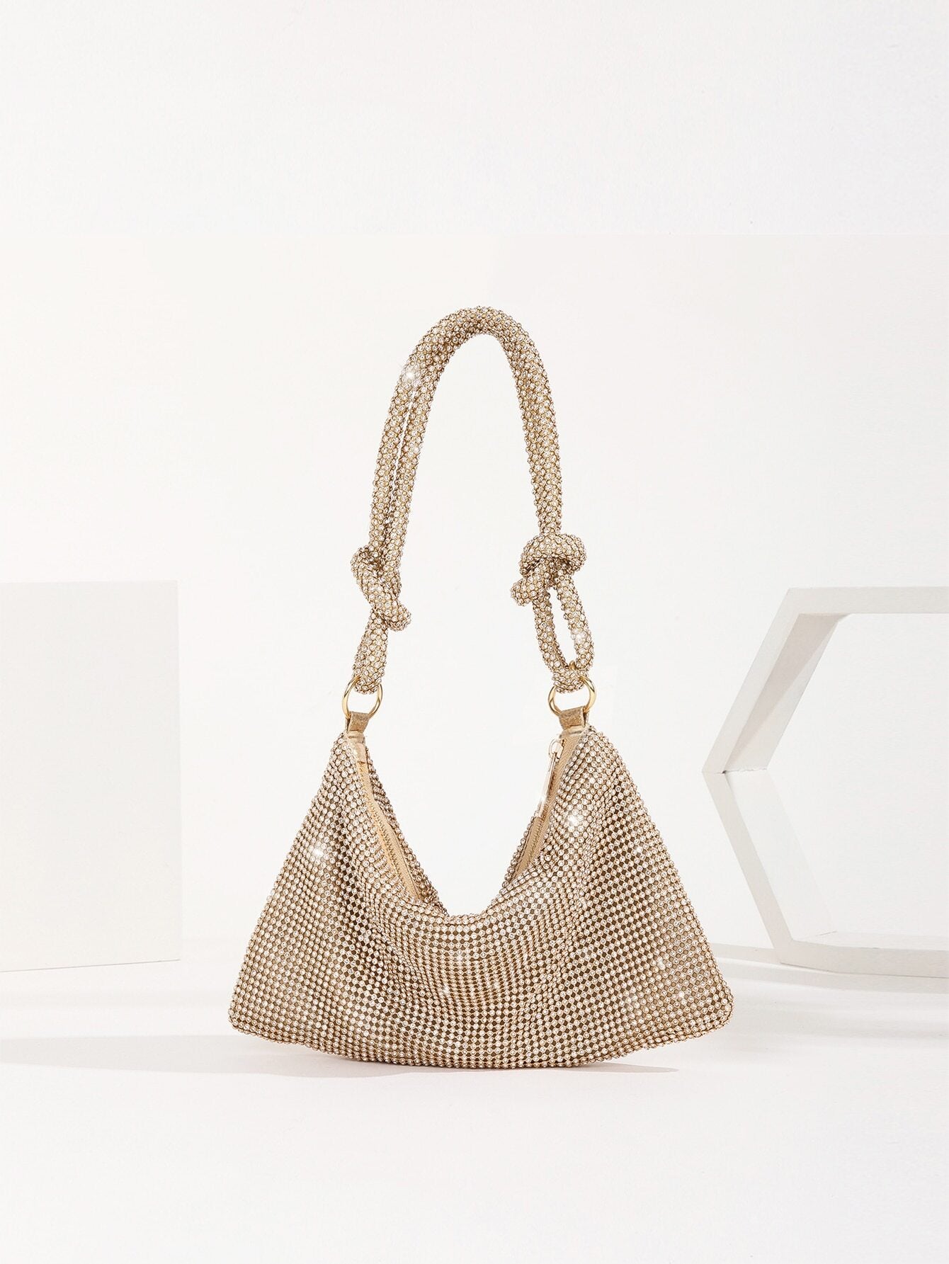 Glamorous Fashionable Sparkling Rhinestone Knot Clutch Bag For Parties shein