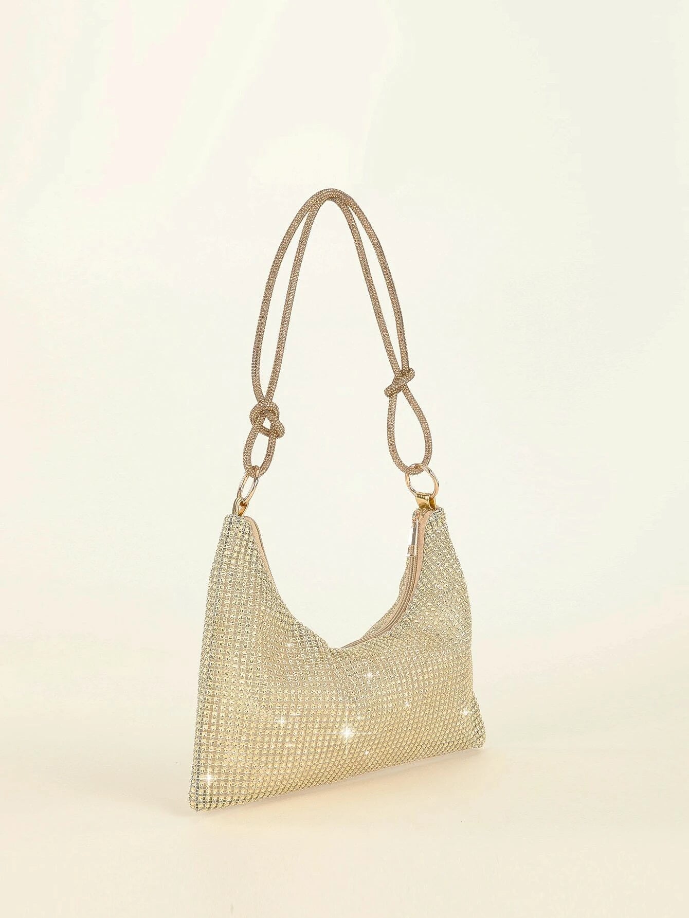 Glamorous Glitter Bling, Sequin, Luxury, Shiny Neon Pink Rhinestone Decor Hobo Bag shein