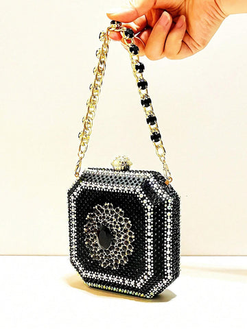 Glitter Bling,Shiny Glamorous,Elegant Super Mini Box Bag shein