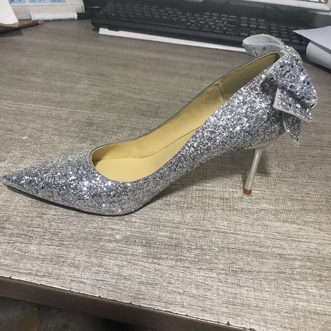 Gorgeous Silver High Heels Sparkly Rhinestone Crystal Bridal Wedding Shoes shein