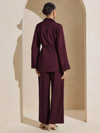 Graceveil 2pcs Set: Solid Color Shirt Collar Metal Decor Belt