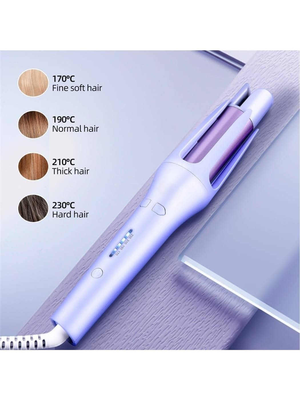 Heat Curling Iron 32Mm Automatic Hair Curler For Women Tourmaline Ceramic Curling Iron Rotating Roller shein