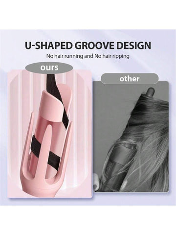 Heat Curling Iron 32Mm Automatic Hair Curler For Women Tourmaline Ceramic Curling Iron Rotating Roller shein