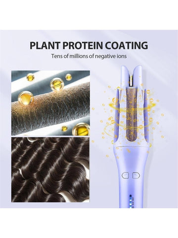 Heat Curling Iron 32Mm Automatic Hair Curler For Women Tourmaline Ceramic Curling Iron Rotating Roller shein