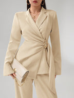 Women's Solid Color Long Sleeve Blazer Jacket shein