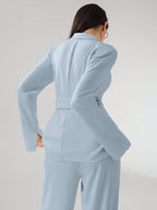 Women's Solid Color Long Sleeve Blazer Jacket shein