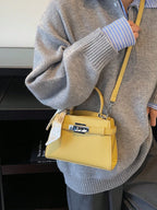 Fashionable High-End Litchi Grain Women's Handbag shein